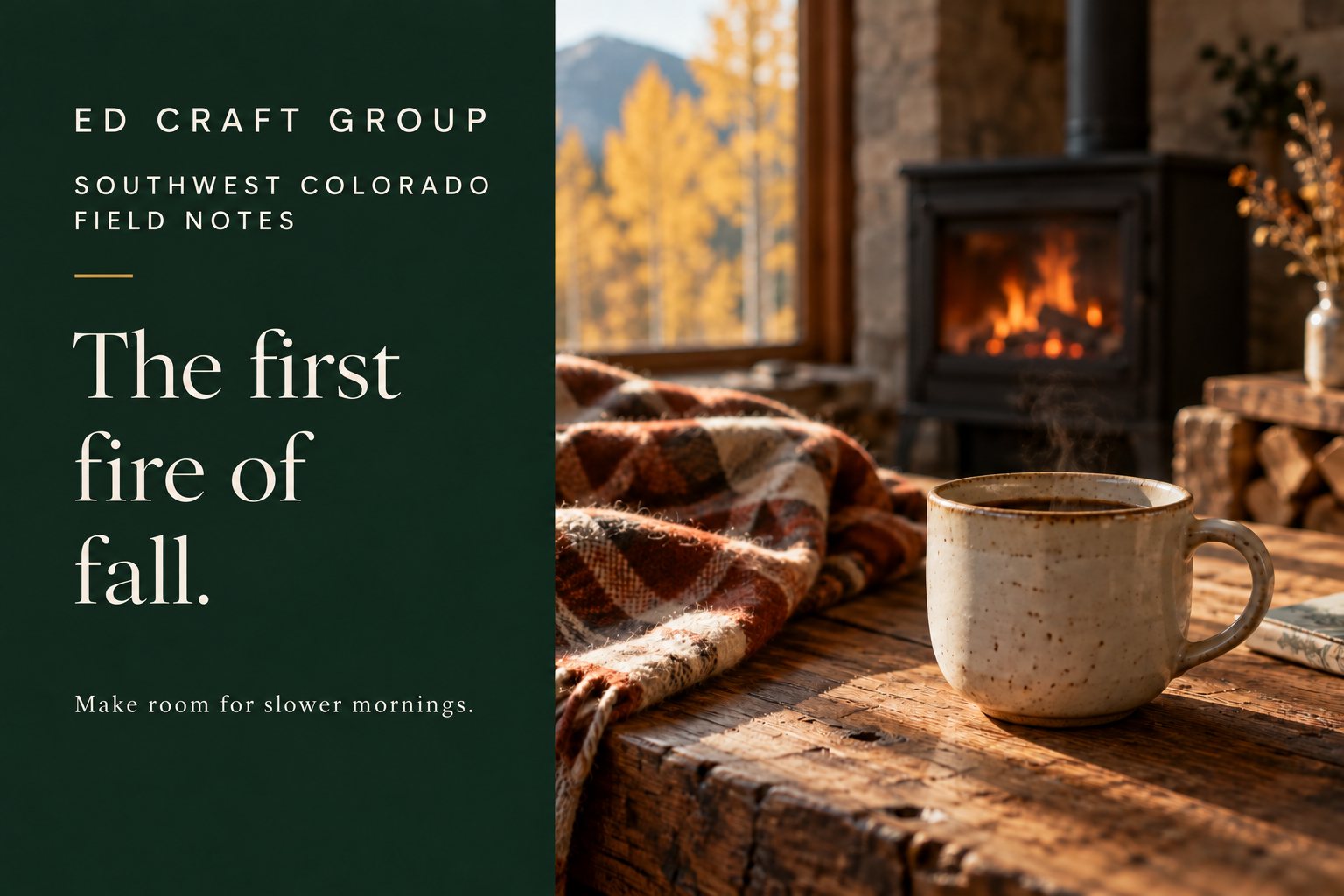 Generated fireside editorial: coffee, flannel and a warm stove